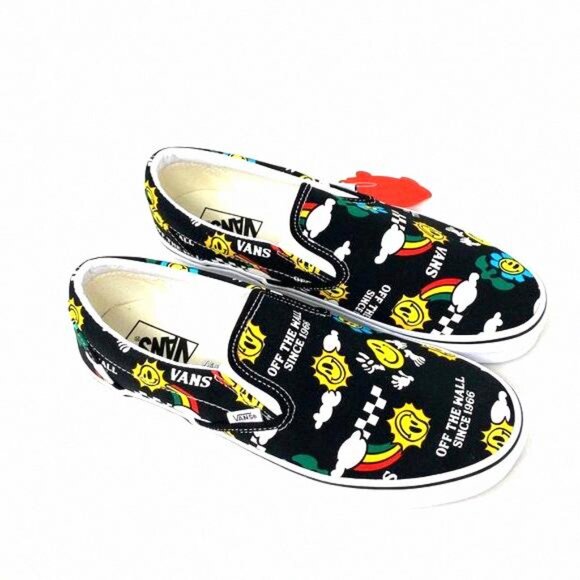 VANS Classic Slip On For Men Sneakers Yellow Black VN0A7VCF936 Shoes Low Canvas - Picture 3 of 12